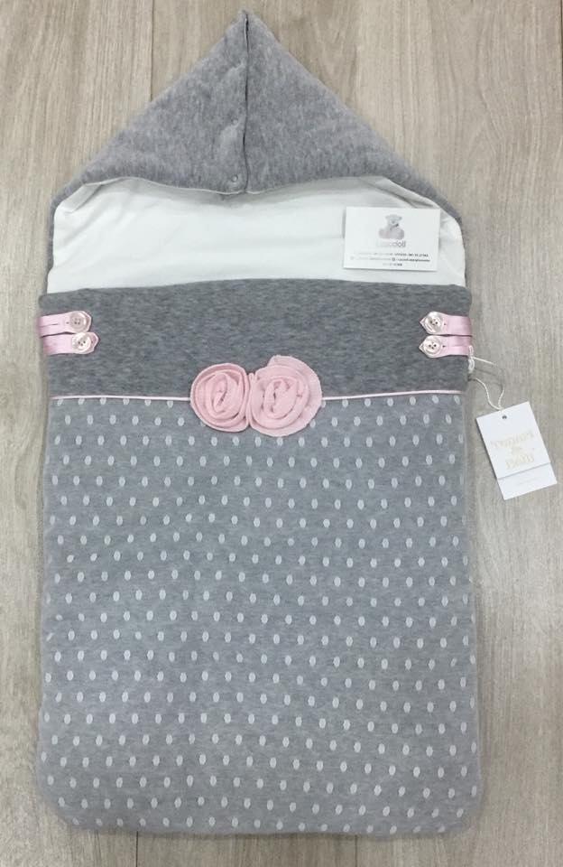 Sacco A Pelo Baby Mixibaby 70 Cm - Piccolo Gufo, Cotone Morbido, Lavabile A 40°, Beige/Blu/Rosa