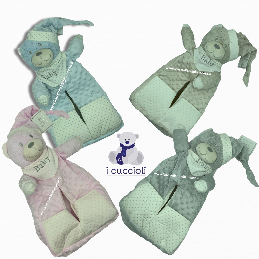 Orsetto Portapigiama In Tela Aida Bianca 46x36 Cm | Con 55 Fori Per Ricamo | Per Neonati E Bambini - Foto 7