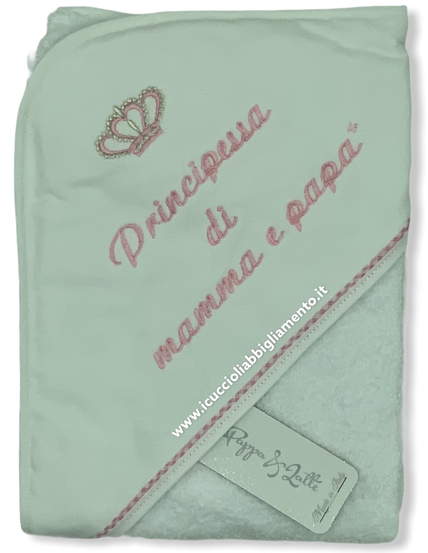 Accappatoio a triangolo “Principessa di mamma e papà”