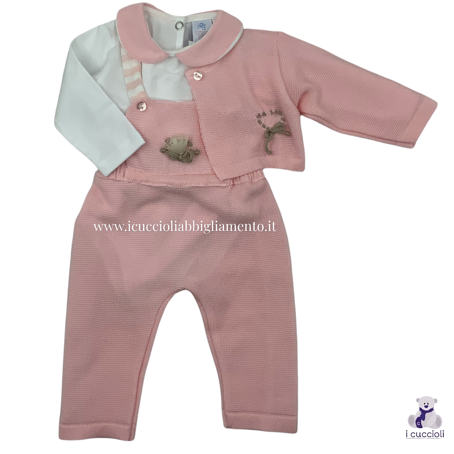 Geagodelia Completo Neonata 3 Pezzi Elegante Tutina Manica Lunga Lettera + Pantaloni con Stampa Floreale + Fascia Tuta Bambina Baby Autunno Primavera (Rosa Rosso, 0-3 Months