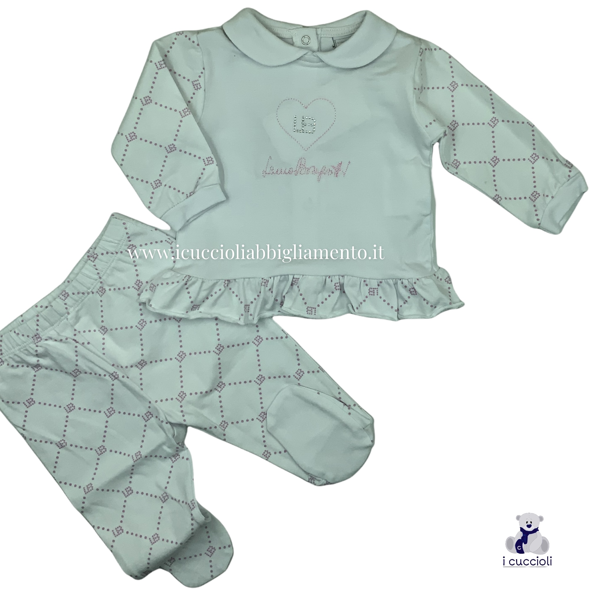 Laura Biagiotti Completo due pezzi in cotone art.11A - Shop online I  Cuccioli Abbigliamento