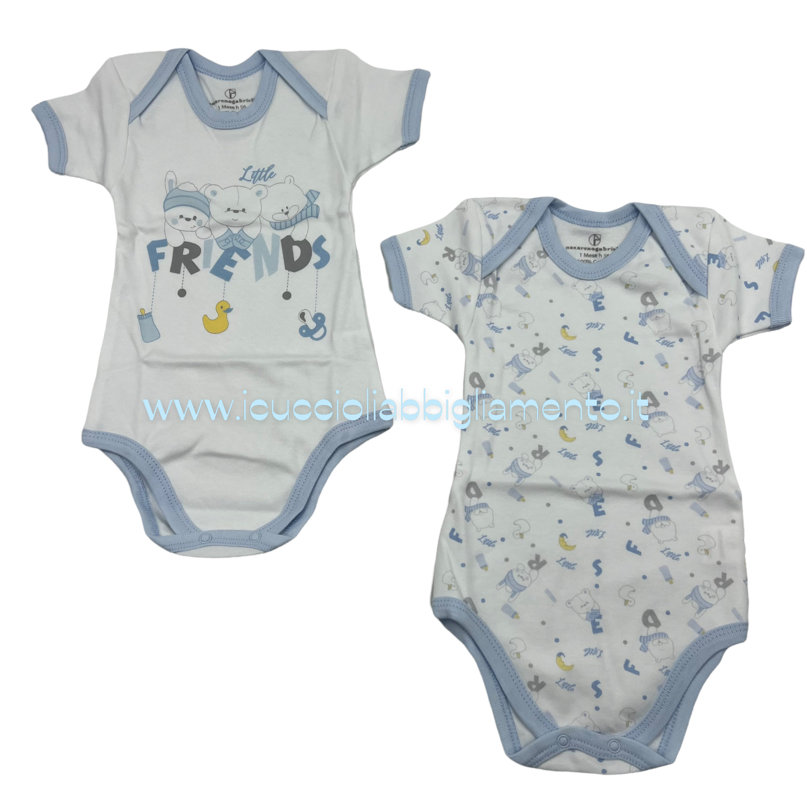 Coppia di body in caldo cotone “Little friends”