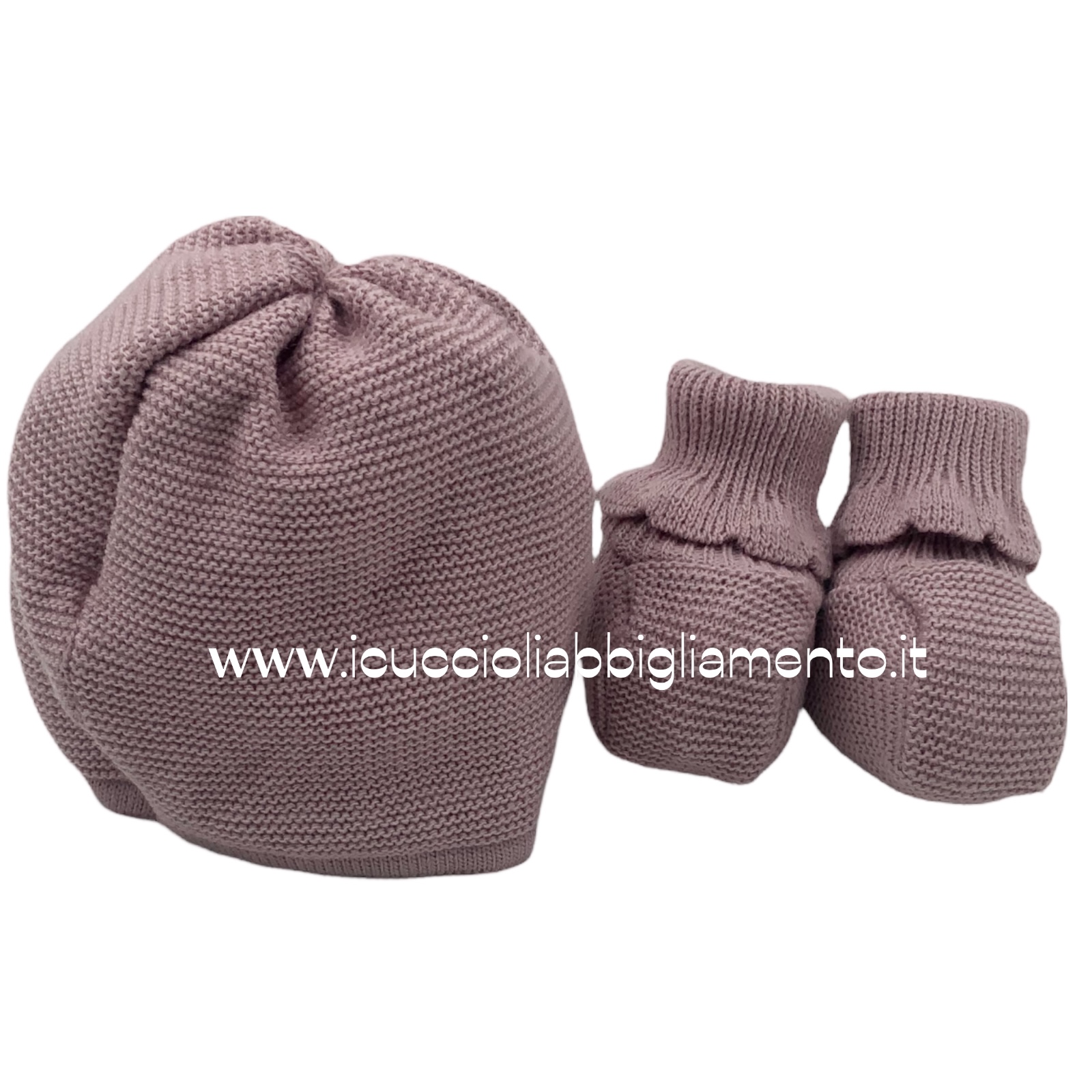 Set cappello + babbucce in lana art. 590D