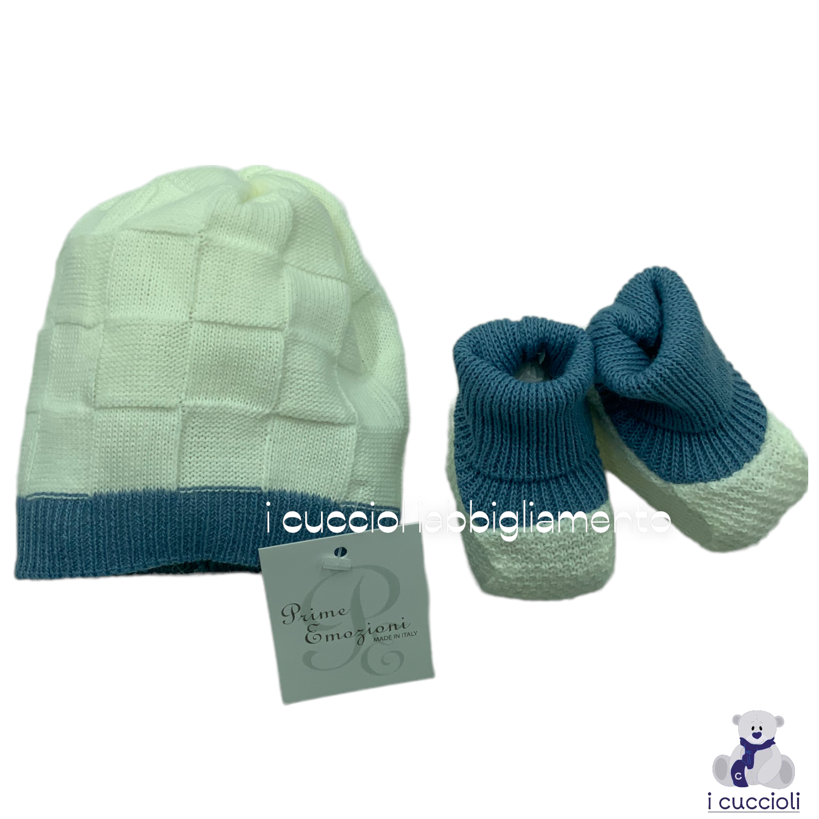 Set cappello + babbucce in lana art.980E