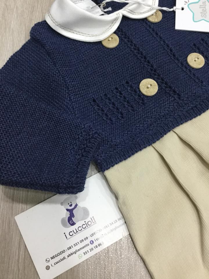 Stella Tutina in lana e velluto Shop online I Cuccioli Abbigliamento