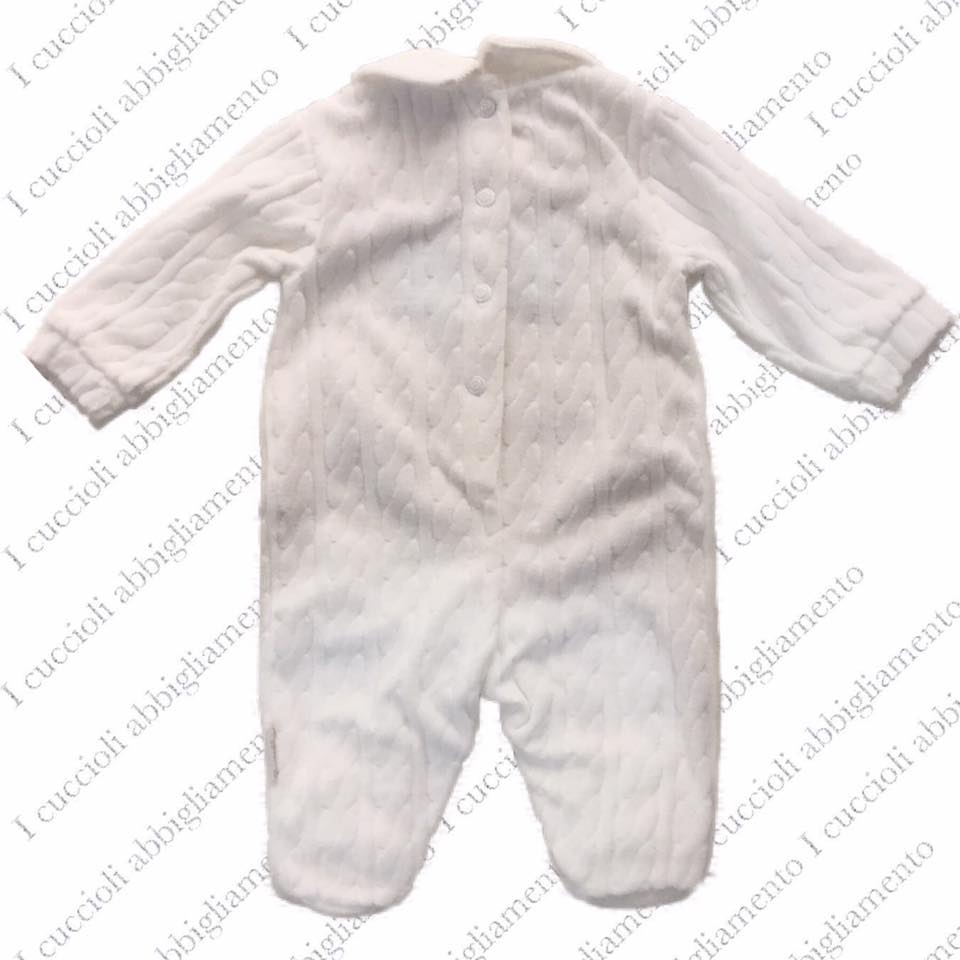 Pastello Tutina in ciniglia con lavorazione a trecce - Shop online I  Cuccioli Abbigliamento